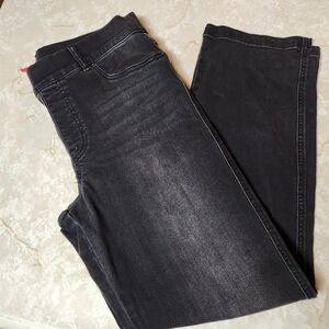 Spanx Womens Pull On Jegging Jeans Sz Large Faded Black